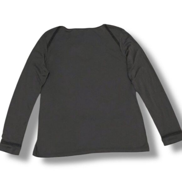 Banana Republic Factory Grey Cutout Details Long Sleeve Top Size Small EUC - Picture 9 of 16